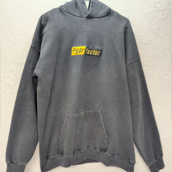 Rare Joe Rogan Fear Factor NBC Experience Black Hooded Sweatshirt XL Vintage Y2K - Picture 1 of 10